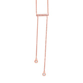 0.15ct 14k Rose Gold Diamond Bar Lariat Necklace
